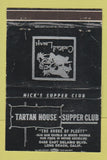 Matchbook Cover - Tartan House Supper Club Long Beach CA BLACK WEAR 40 Strike