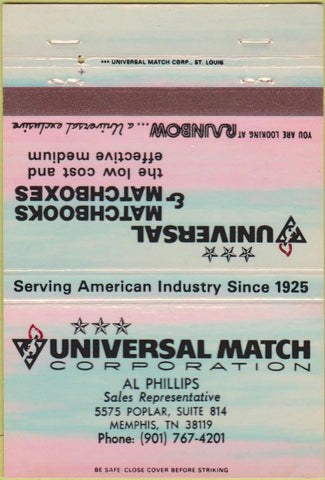 Matchbook Cover - Universal Match Corp Al Phillips Memphis TN 40 Strike