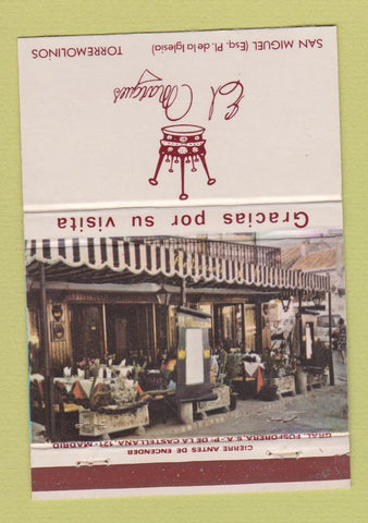 Matchbook Cover - El Margues San Miguel Torremolinos Spain 40 Strike