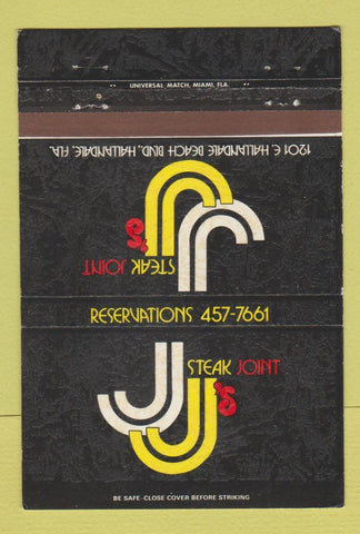 Matchbook Cover - JJ's Steak Joint Hallandale FL 40 Strike