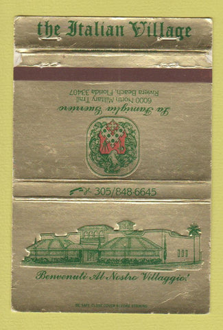 Matchbook Cover - Italian Village Riviera Beach FL WORN 40 Strike