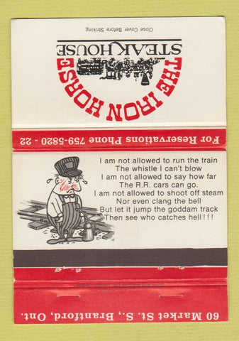 Matchbook Cover - Iron Horse Steak House Brantford ON 40 Strike
