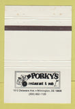 Matchbook Cover - Porky's Restaurant Pub Wilmington DE 40 Strike