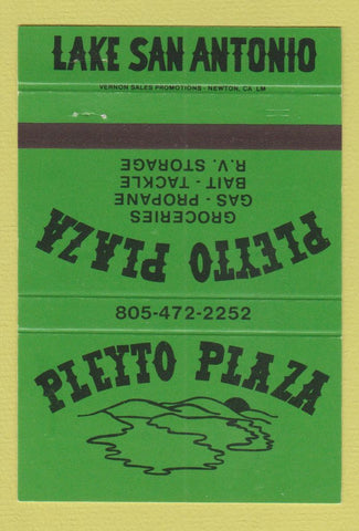 Matchbook Cover - Pleyto Plaza Grocery gas Lake San Antonio Bradley CA 40 Strike