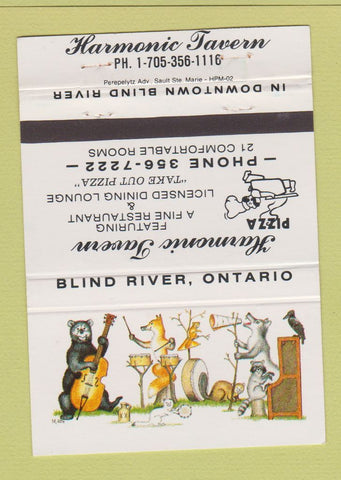 Matchbook Cover - Harmonic Tavern Blind River ON  pizza 40 Strike