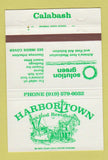 Matchbook Cover - Harbor Town Seafood Restaurant Calabash N 40 Strike
