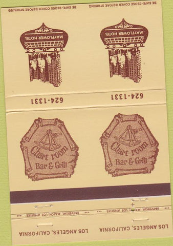 Matchbook Cover - Mayflower Hotel Los Angeles CA Double Print ERROR