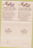 Matchbook Cover - Mayflower Hotel Los Angeles CA Double Print ERROR
