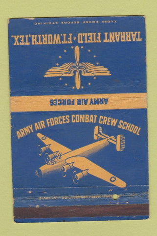 Matchbook Cover - Tarrant Field Fort Worth TX Army Air Forces WEAR 40 Strike