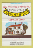 Matchbook Cover - Barberian's Steak House Toronto ON 40 Strike