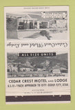 Matchbook Cover - Cedar Crest Motel Cedar City UT 40 Strike