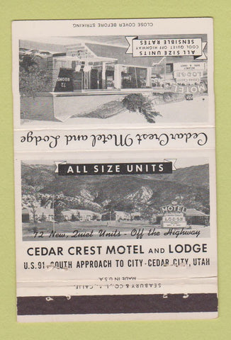 Matchbook Cover - Cedar Crest Motel Cedar City UT 40 Strike