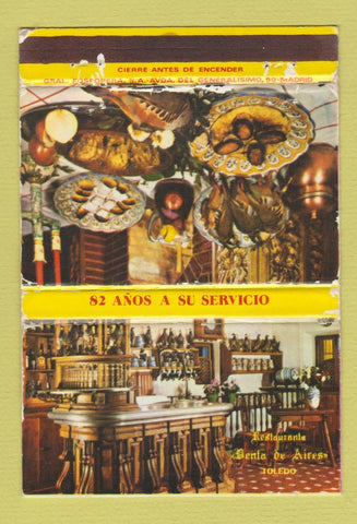 Matchbook Cover - Restaurante Venta de Aires Toledo Spain WORN 40 Strike