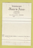 Matchbook Cover - Restaurante Venta de Aires Toledo Spain WORN 40 Strike