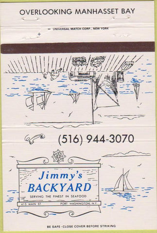 Matchbook Cover - Jimmy's Backyard Port Washington NY 40 Strike