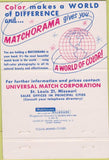 Matchbook Cover - US Capitol Universal Match Roanoke VA Washburn 40 Strike