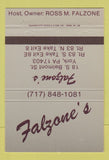 Matchbook Cover - Falzone's Restaurant York PA 40 Strike
