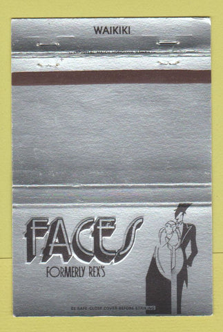 Matchbook Cover - Faces Waikiki Hawaii restaurant 40 Strike