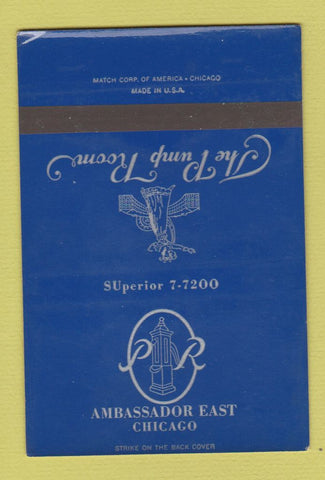 Matchbook Cover - Ambassador East Hotel Chicago IL Pump Room SAMPLE 40 Strike
