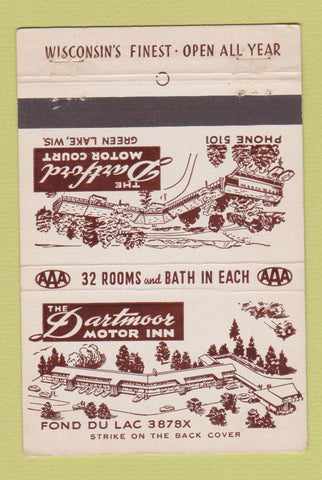 Matchbook Cover - Dartford Motor Court Green Lake WI #2 40 Stick
