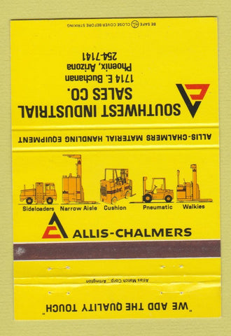 Matchbook Cover - Allis Chalmers Fork Lifts Phoenix AZ 40 Strike