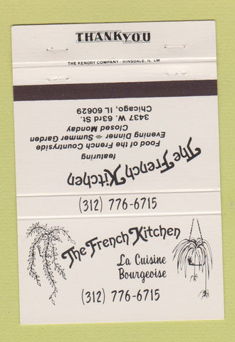 Matchbook Cover - The French Kitchen Chicago IL 40 Strike