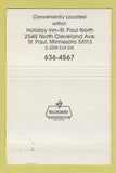 Matchbook Cover - Grover's Restaurant St Paul MN Holiday Inn 40 Strike