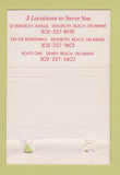Matchbook Cover - Grotto Pizza Rehoboth Beach DE PAPER LOSS 40 Strike