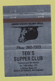 Matchbook Cover - Ted's Supper Club Rock Springs WY 40 Strike