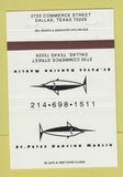 Matchbook Cover - St Petes Dancing Marlin Dallas TX 40 Strike