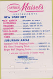 Matchbook Cover - Maisel's New York City 1.99 Steak dinner 40 Strike