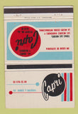 Matchbook Cover - Capri Restaurant Guadalajara Mexico 40 Strike