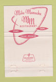 Matchbook Cover - Mike Manuche New York City baseball restaurant WEAR 40 Strike