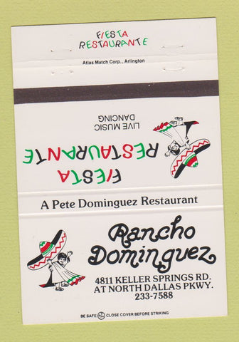 Matchbook Cover - Fiesta Restaurante Dallas TX 40 Strike