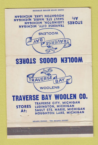 Matchbook Cover - Traverse City Bay Woolden Goods Hougton Lake MI 40 Strike