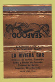 Matchbook Cover - La Riviera Bar Matamoros Mexico BRONZE 40 Strike