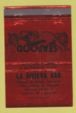 Matchbook Cover - LA Riviera Bar Matamoros Mexico RED 40 Strike