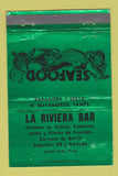 Matchbook Cover - La Riviera Bar Matamoros Mexico GREEN 40 Strike