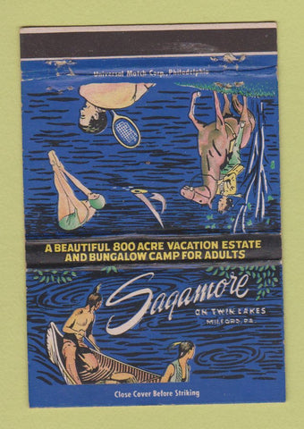 Matchbook Cover - Sagamore on Twin Lakes Milford PA girlie 40 Strike