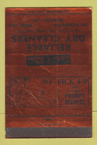 Matchbook Cover - Reliable Dry Cleaners Oklahoma City OK SAMPLE WEAR 40 Strike
