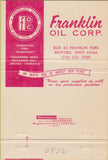 Matchbook Cover - Franklin Oil Corp Bedford OH 40 Strike