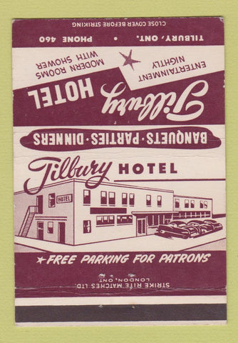 Matchbook Cover - Tilbury Hotel ON 40 Strike