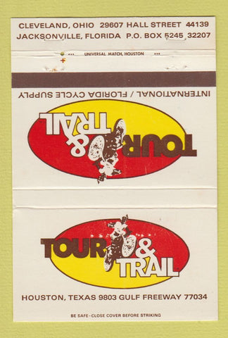 Matchbook Cover Tour and Trail Motorcycle Jacksonville FL Cleveland OH 40 Strike