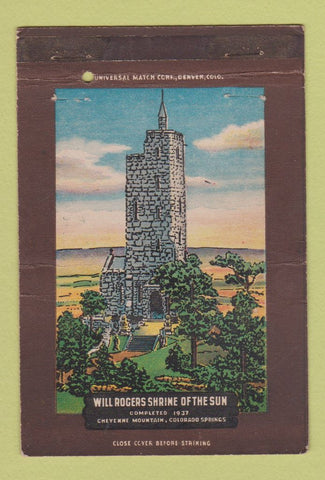 Matchbook Cover - Will Rogers Shrine Colorado Springs 40 Strike