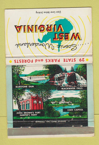 Matchbook Cover - West Virginia Tourism Charleston WV WEAR 40 Strike