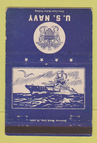 Matchbook Cover - US Navy postcard WEAR 40 Strike