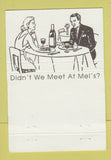 Matchbook Cover - Mel Hallen's Bar Restaurant Addison TX 40 Strike