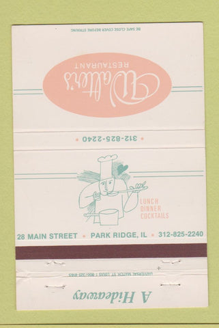 Matchbook Cover - Walter's Restaurant Park Ridge IL WEAR 40 Strike