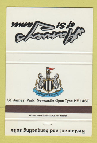 Matchbook Cover - Harveys of St James Newcastle Upon Tyne UK 40 Strike