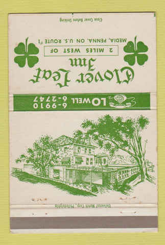 Matchbook Cover - Clover Leaf Inn Media PA 40 Strike
